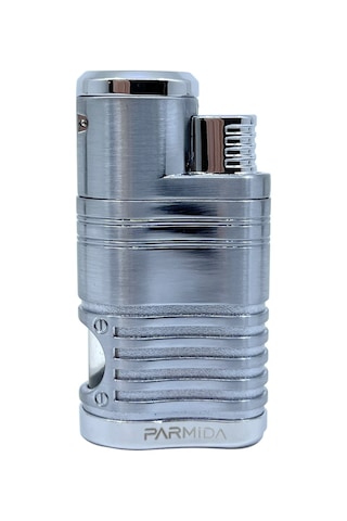 Parmida Premium 4 Torch Jet Alevli Puro Çakmağı Gümüş Gri