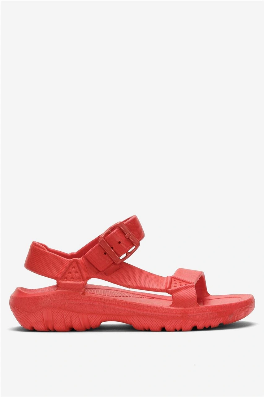 Liger Unisex Eva Spor Kaymaz Yürüyüş Sandaleti Kırmızı Kırmızı