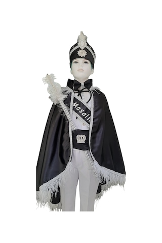 İsimli Sünnet Kıyafeti Seti 9 Parça-siyah Renk