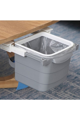 Mini Masa Çöp Kovası Plastik Tezgah Altı Geri Çekilebilir Yapışka Siyah