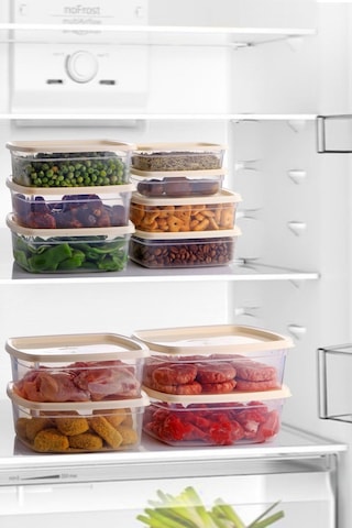 Nandy Home 4'lü Set Easybox Mikrodalga Ve Difrizde Kullanılabilen Saklama Kabı Seti Krem