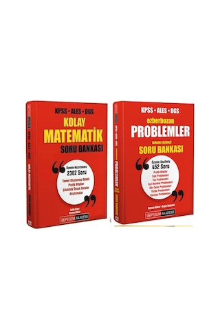 Kpss Ales Dgs Kolay Matematik Soru Bankası - Ezberbozan Problemler Tamamı Çözümlü Soru Bankası