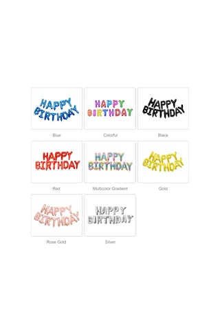 Geeksen Altın Renkli 16 İnç "happy Birthday" Harf Folyo Balon Seti - Parti Dekorasyonu, Yeniden Kullanılabilir, Festivite Atmosferi Artırıcı