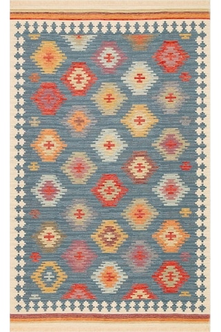 Hoom Rugs Vgt 04 Navy Yıkanabilir Çift Taraflı Otantik Halı