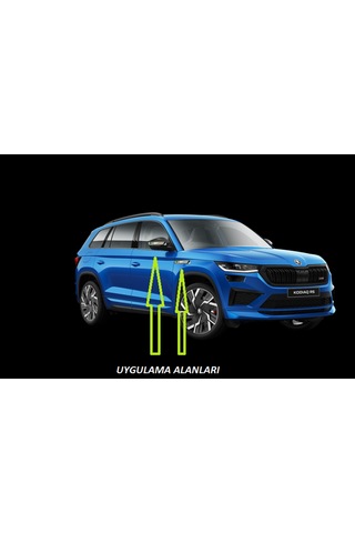Skoda VRS Kodiaq Yan Aynalar Ve Çamurluk Yanı Damla Desen Bıçak L
