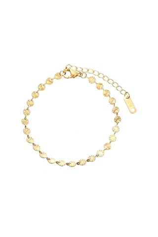 Tenfowee Altın Kaplama 18k Titan Çelik Bileklik - 15+5cm Uzunluk Ayarı, Bası Desenli, Gündelik Ve Özel Davetler İçin Zirve Eleganlık Gold