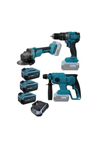 Catpower 4235 Akülü Vidalama + Kırıcı Delici + Taşlama Kömürsüz Motor 20 V 3 Adet 4.0 Ah Akü