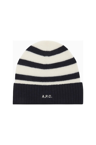 A.p.c Martin Unisex Koyu - Ekru Merino Yün Bere Lacivert