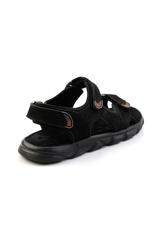 Bambi Siyah Leather Erkek Sandalet E05078102501 Siyah