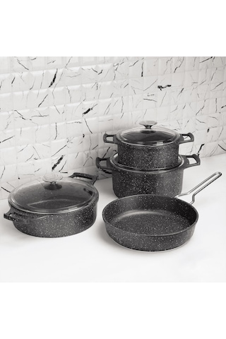 Bernardo 7 Parça Döküm Granit Tencere Seti Mec011