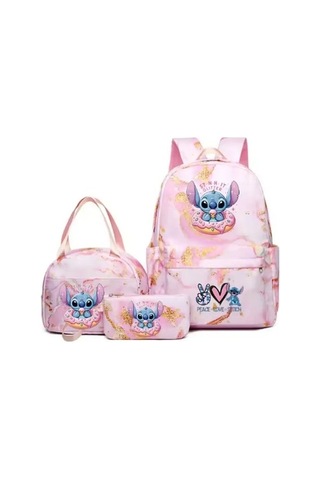 Getfit 3pcs Disney Lilo Dikiş Renkli Sırt Çantası Öğle Yemeği Çantası Sırt Çantası Kızlar Için Günlük Beyaz
