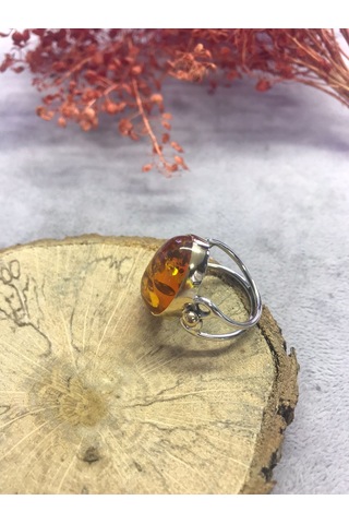 Kehribar Taşı Gümüş Set 925 Ayar