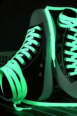 Fosforlu Neon Yeşil 1 Cm Kalınlığında 1 Çift Yassı Spor Ayakkabı Bağcığı Yeşil