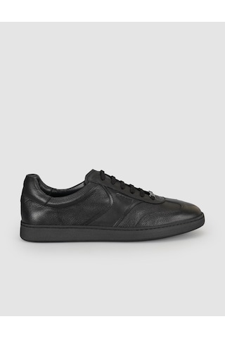 Cabani Hakiki Deri Siyah Bağcıklı Erkek Sneaker Ayakkabı