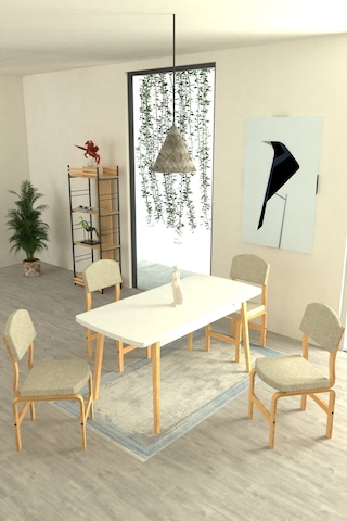 Vilinze Ege Sandalye Avanos Ahşap Mdf Açılır Mutfak Masası Takımı - 70x120+30 Cmtk-avanos-70120ak-nb-ege19n-sigmabeyaz Beyaz