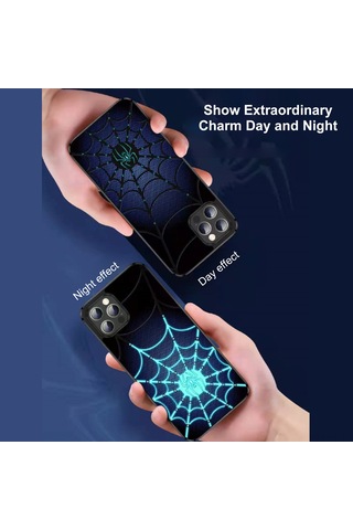 Vkemall  13 Pro Uyumlu Şarj Edilebilir Kılıf - Örümcek Dinamik Işık Animasyonu, Tam Koruma, Manyetik Şarj Model 2