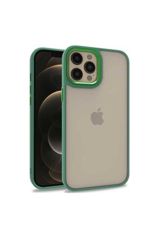 Apple Uyumlu iPhone 12 Pro Max Kılıf Zore Flora Kapak Yeşil