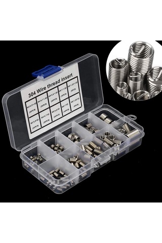 Tangshopping 300 Adet Konu Onarım Ek Parçaları M3 M5 M6 M8 Paslanmaz Çelik Heli Bobin Konu Onarım Ek Parçası Tel Konu Ekleme Çeşitleri