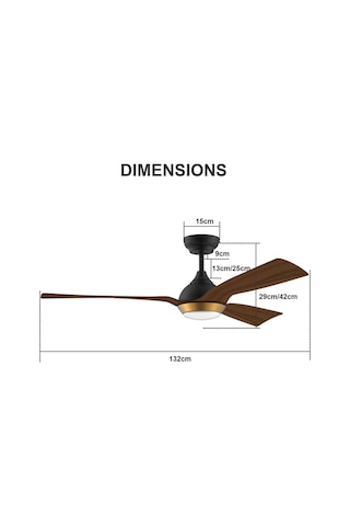 132 Cm Wifi Tavan Vantilatörü,kısılabilir Led Aydınlatma, 6 Hız Dc Motor