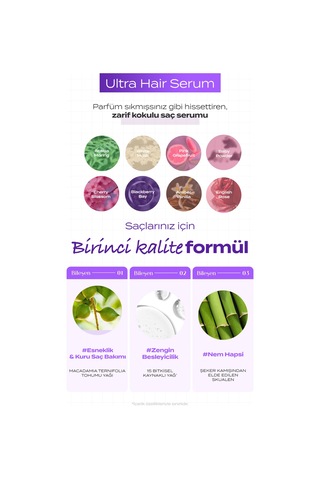 Yıpranmış Kuru Saçları Parlatan Onarıcı Serum Kundal Macadamia Ultra Hair Serum English Rose