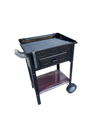 Acn Kömürlü Mangal 35 X 50 Cm Kalın 3 Mm Lama Izgaralı Siyah