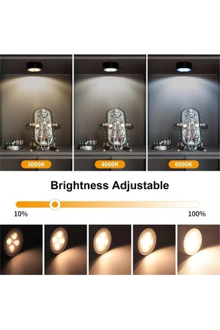 Geeroyoo 3'lü Manyetik Sanat Işığı - 3 Renk Seçeneği, Parlaklık Ayarlı, Uzaktan Kumandalı Siyah Kasa Siyah