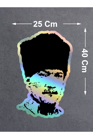 Mustafa Kemal Atatürk Sticker - Atatürk Silüet Sticker - 03006 40x25 Cm