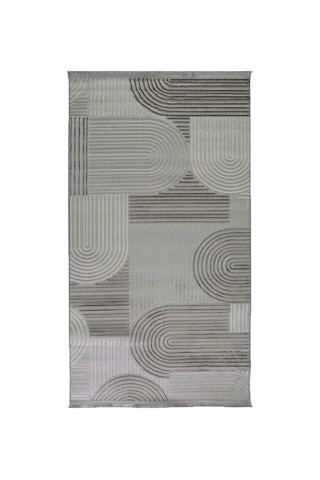 Arma Serisi Açık Gri Krem Geometrik Desenli Modern Halı Mc 402 Çok Renkli