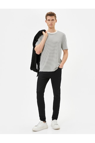 Koton Skinny Fit Kot Pantolon - Michael Jean Siyah 4sam40049nd 4SAM40049ND999 Siyah