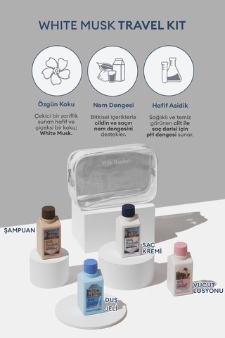 Yoğun Nem Sunan Saç Ve Vücut Seyahat Seti Mılk Baobab Original Travel Kit White Musk Tüm Saç Tipleri
