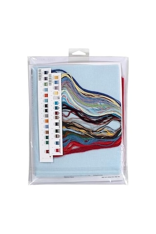 Dimensions 70-08995 Tatil Geleneği Kendin Yap Kişiselleştirilebilir Noel Kanaviçe Çorap Seti, 40 Cm L, 14 Adet Açık Mavi Aida, Çeşitli 50 x 22