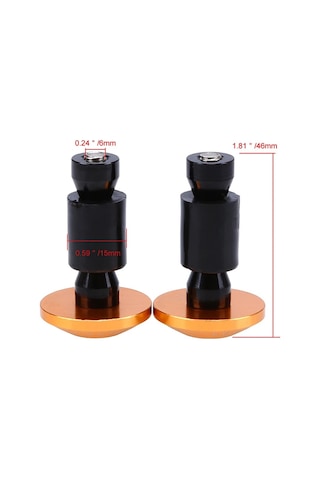 2 Adet Motosiklet Aksesuarları Gidon Kapağı Uç Tapaları - Turuncu