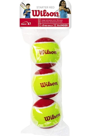 Wilson Starter Red 3lü Çocuk Tenis Topu Kırmızı Noktalı Wrt137001