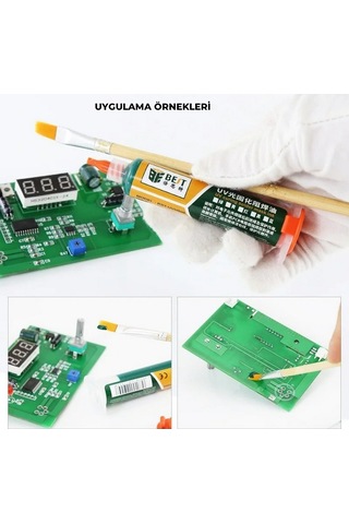 Uv Mor Işıkla Kürleme Boyası Lehim Maskesi Uv Boya 10cc Mavi
