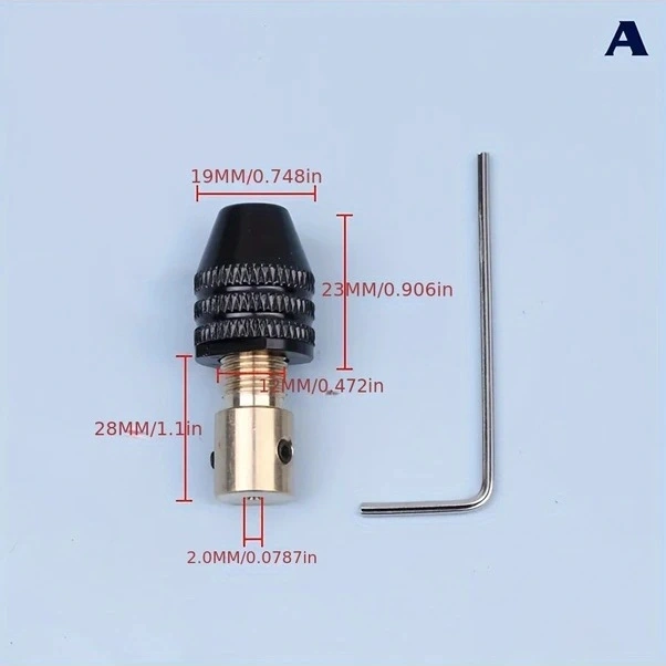 Trendooze Güneş022 2.0mm Mini Elektrikli Matkap Mandreni Kole Seti