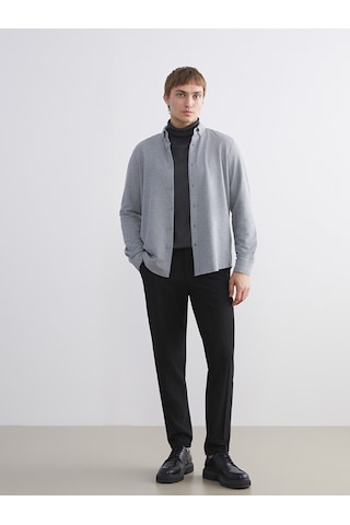 Lcw Vision Gri Slim Fit Uzun Kollu Erkek Dokulu Gömlek