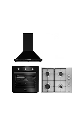 Altus ALA133B - ALA181 - ALA521B Siyah Inox Eko Ankastre Set