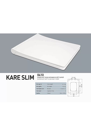 Nkp Kare Slim Duroplast Yavaş Kapanan Klozet Kapağı - Nkp0410