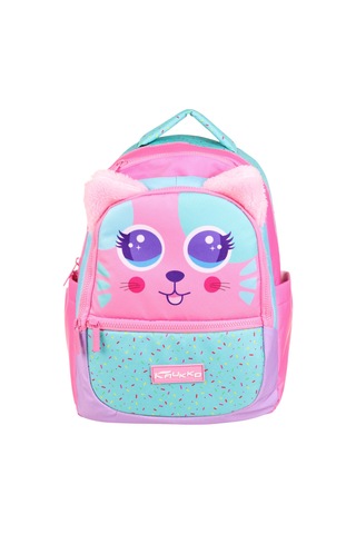 Elatae Su Geçirmez Kumaş Kız Çocuk Çok Gözlü Ortopedik Sırt Okul Çantası L5145 Pembe
