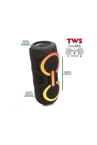 Auris Kln220 25w 2 8 İnç Mikrofonlu Rgb Bluetooth Hoparlör