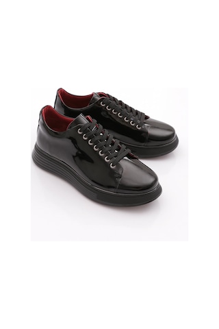 Dgn 15275-ss Erkek Bağcıklı Casual Sneakers Ayakkabı Siyah Rugan