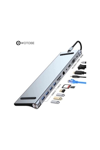 Macbook Uyumlu Type-c To Hub 11 In 1 Çok Amaçlı Çoklayıcı Hub
