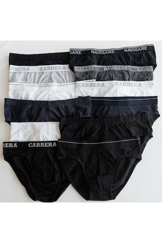 Bonbon Erkek 6'lı Paket Karışık Renk Slip Bb2629 Siyah