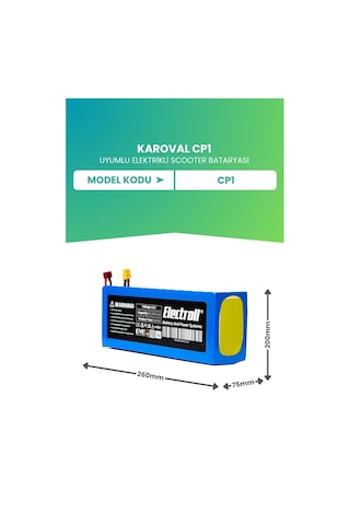 Karoval Cp1 Uyumlu Batarya Ultra Yüksek Kapasite 60v 25ah Elektrikli Scooter Bataryası Mavi