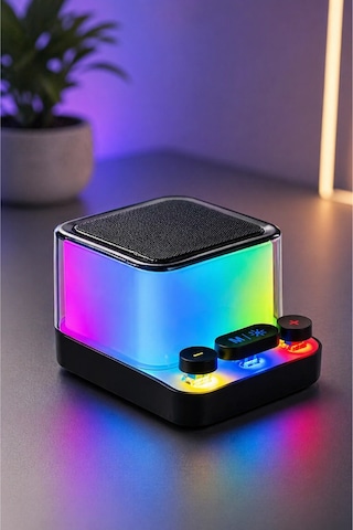 Jrl Z6 Mini Rgb Işıklı Kablosuz Bluetooth Hoparlör - Mekanik Klavye Tuşlu, Speaker