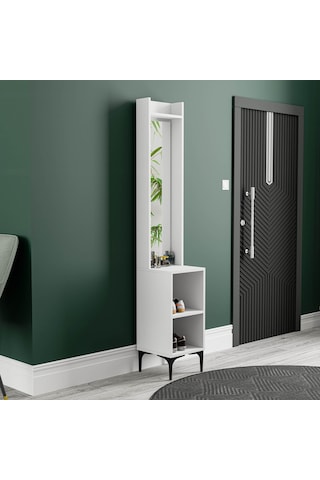 5040 Royal 2 Raflı Aynalı Portmanto Modülü Beyaz