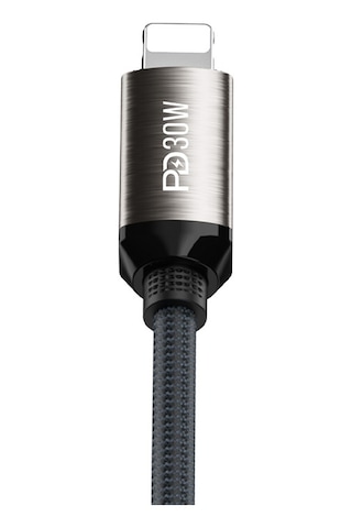 Recci Rs35cl Type-c To Lightning Pd 30w Örgü Tasarımlı Hızlı Şarj Özellikli Şarj Kablosu 1m Gri