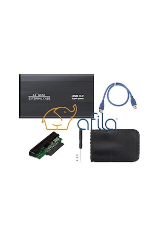 Afila 2.5" Usb 3.0 Harici Harddisk Hdd Kutusu Sata Disk Siyah Plastik