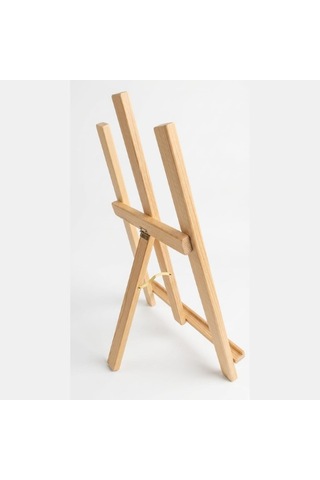 Ahşap Şövale Sergileme Standı 50 Cm - Doğal Ahşap Rengi