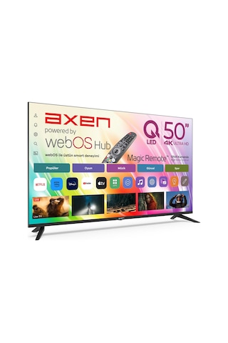 Axen AX50QUPRL-W02M 4K Ultra HD 50" 126 Ekran Uydu Alıcılı webOS Smart QLED TV